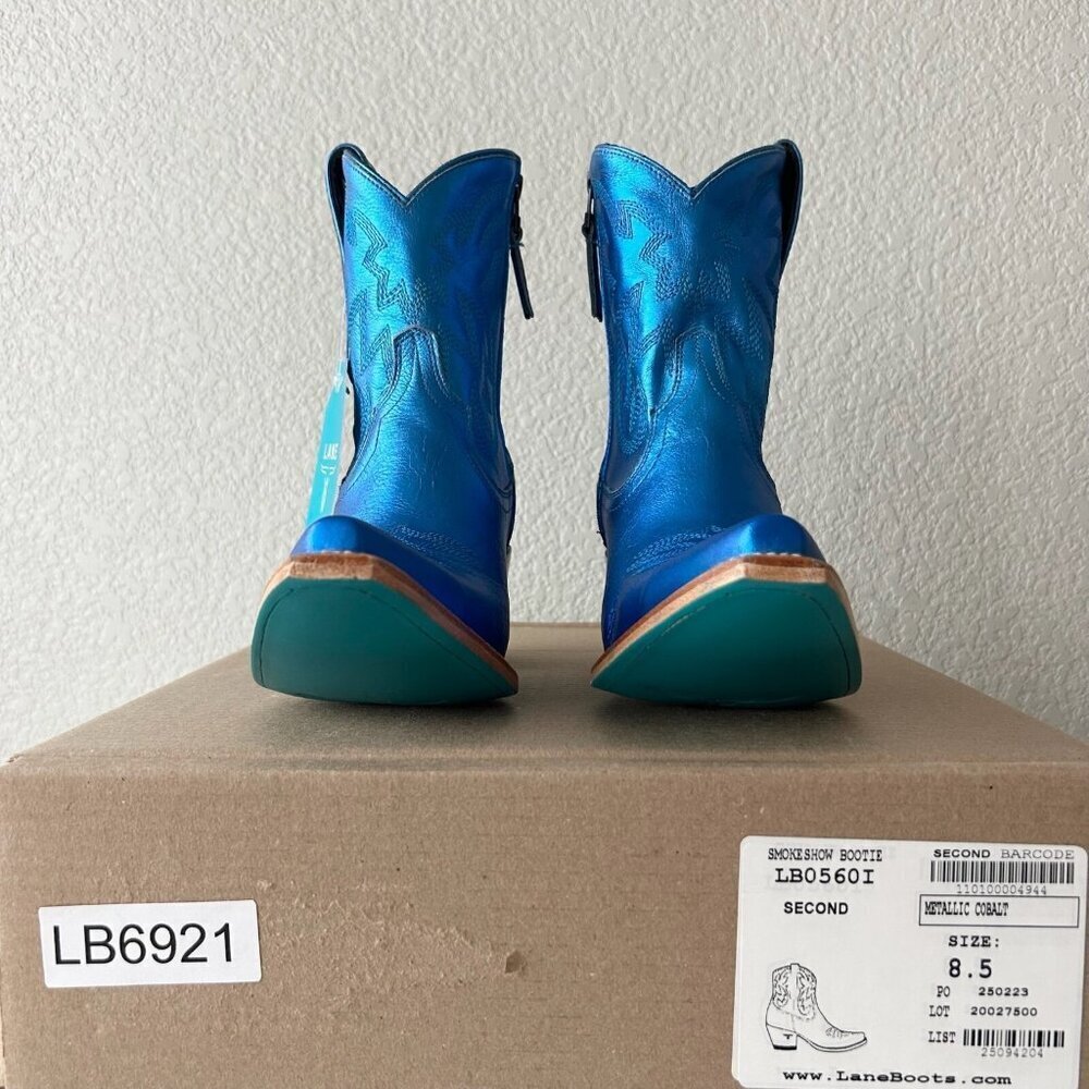 Lane SMOKESHOW Womens Cowboy Bootie 8.5 Blue Western Cowgirl Short Ankle Boots - Picture 10 of 11